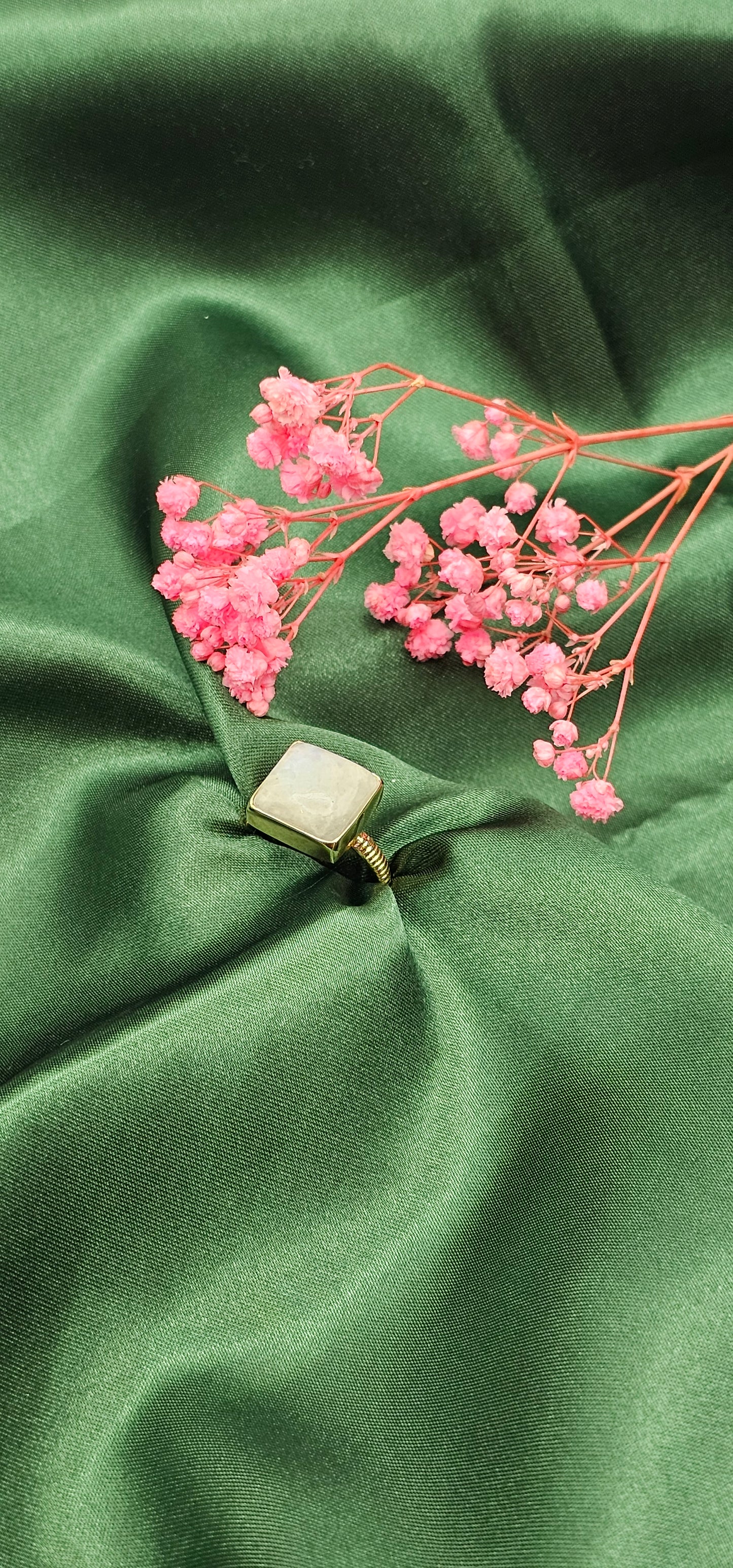 Square Cushion Opal Ring