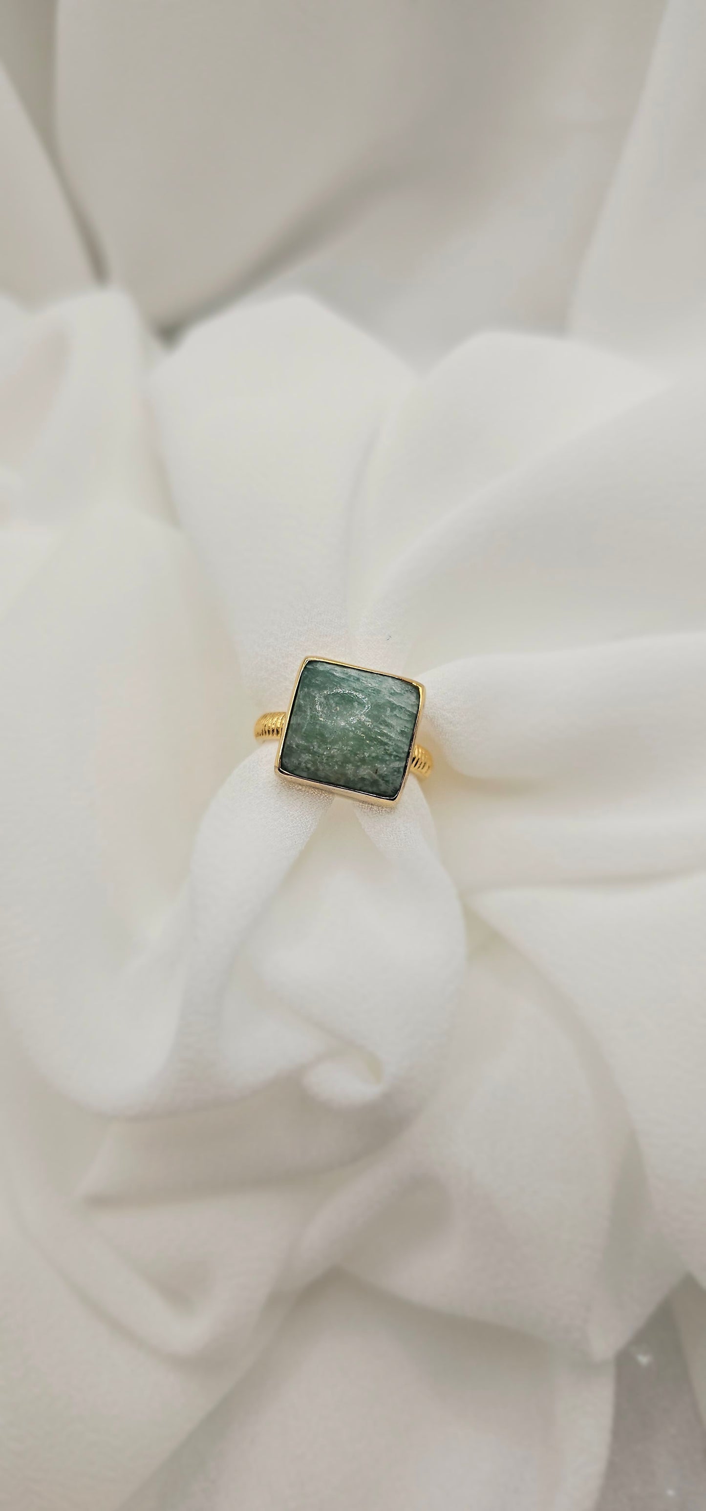 Square Cushion Jade Ring