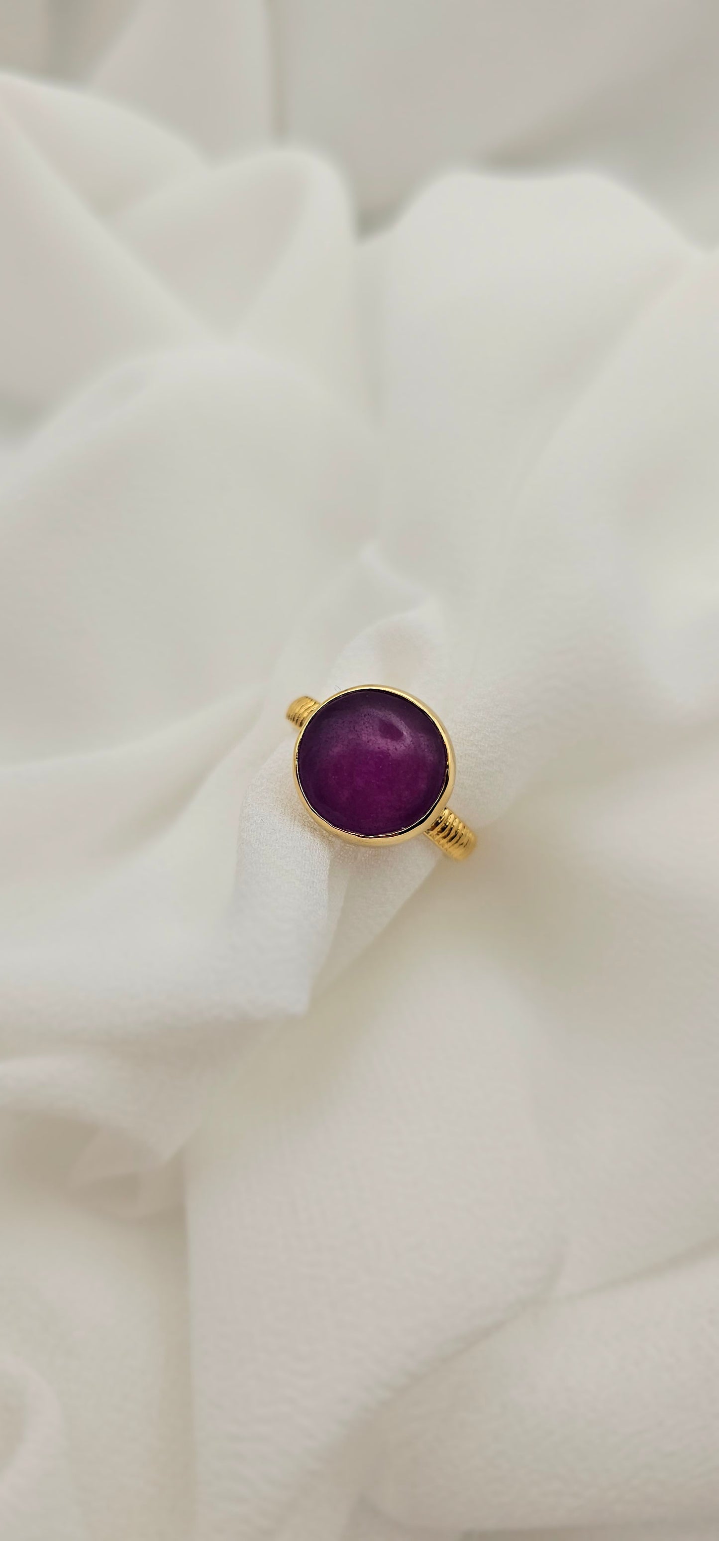 Round Cushion Violet Ring