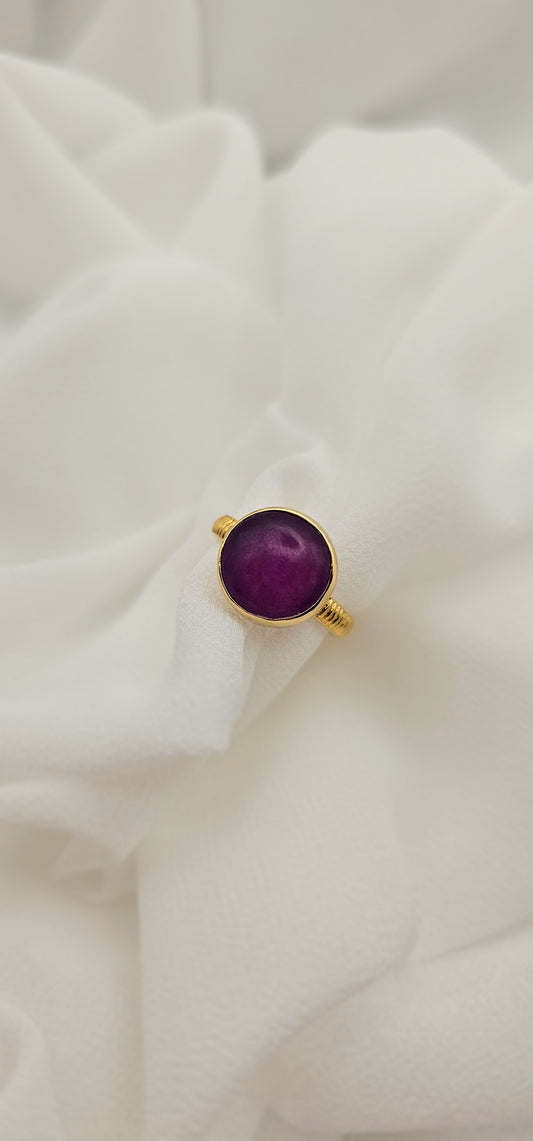 Round Cushion Violet Ring