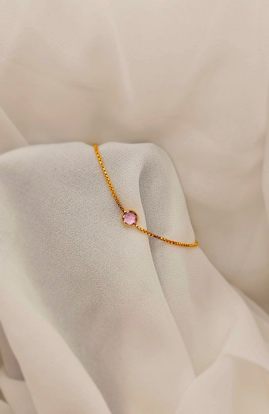 Single Cherry Blossom Gem Bracelet