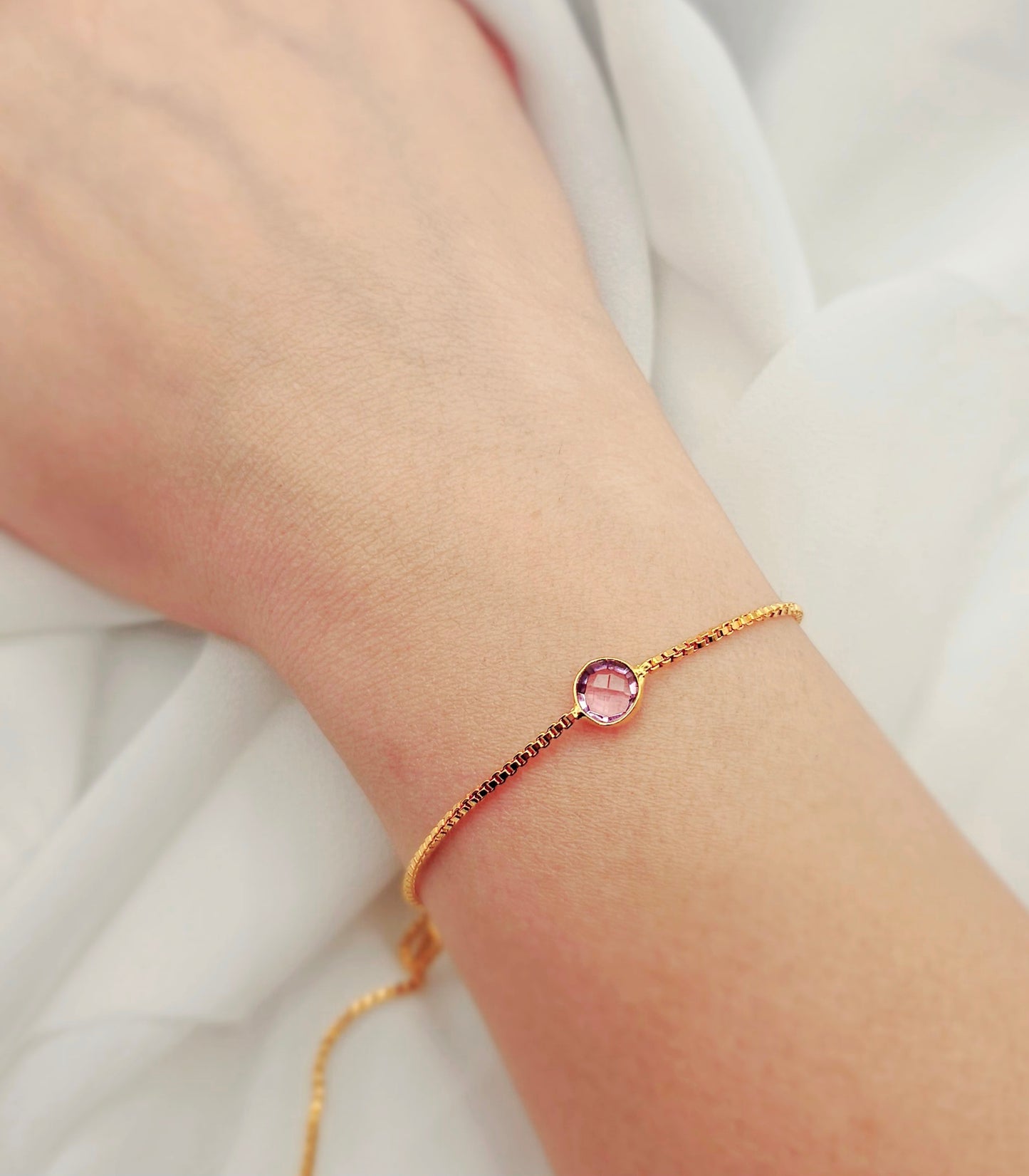Single Cherry Blossom Gem Bracelet