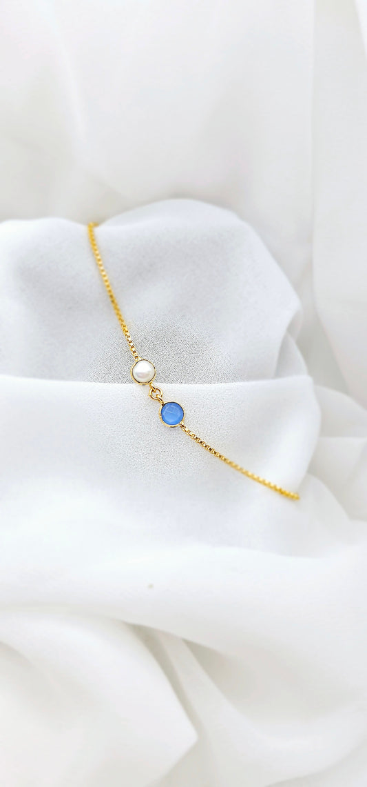 Duo Gem Ocean Pearl Bracelet