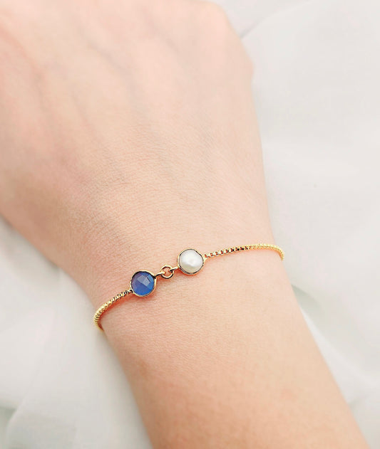 Duo Gem Ocean Pearl Bracelet