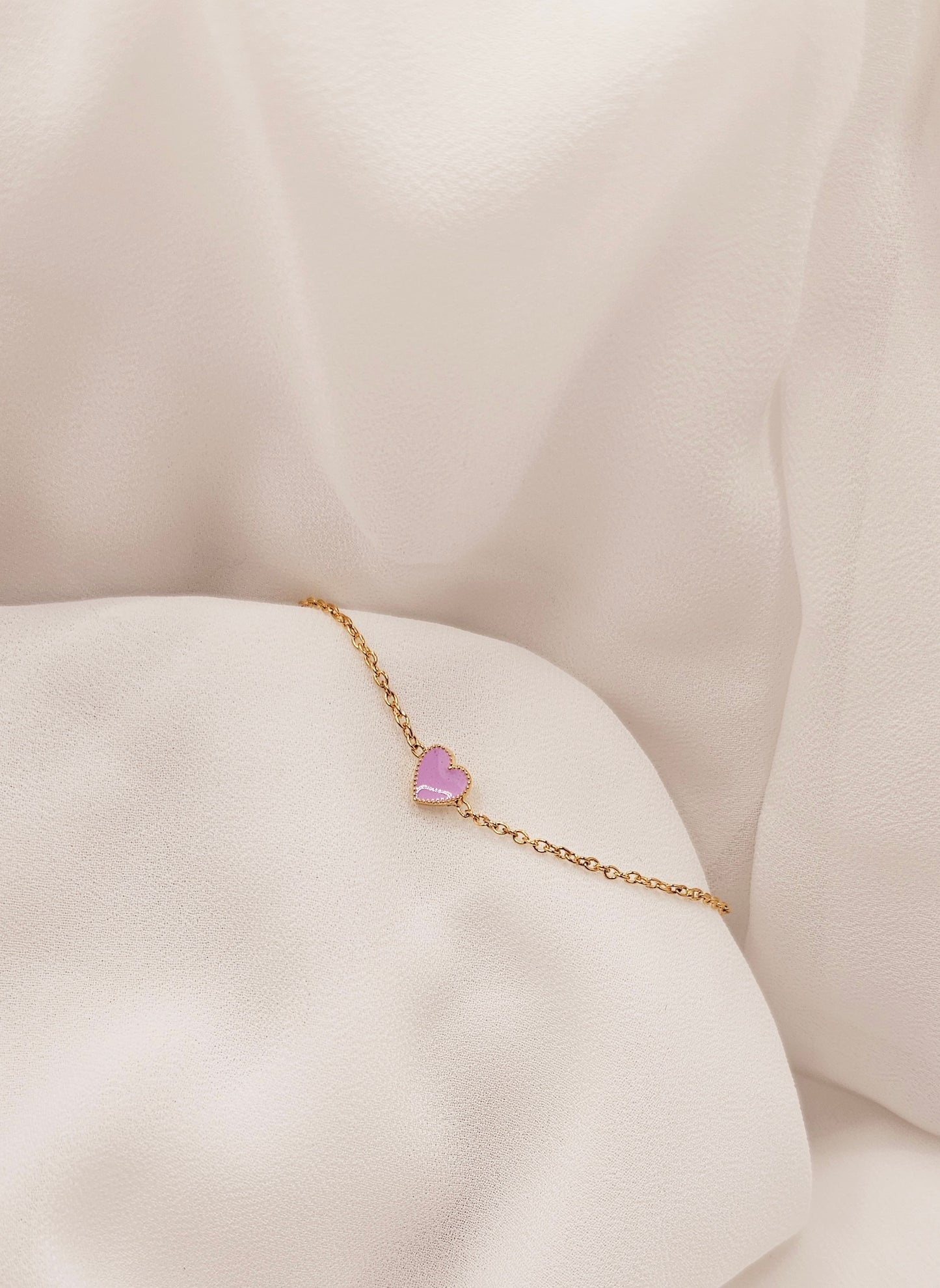 Mini Soft Lilac Heart Bracelet