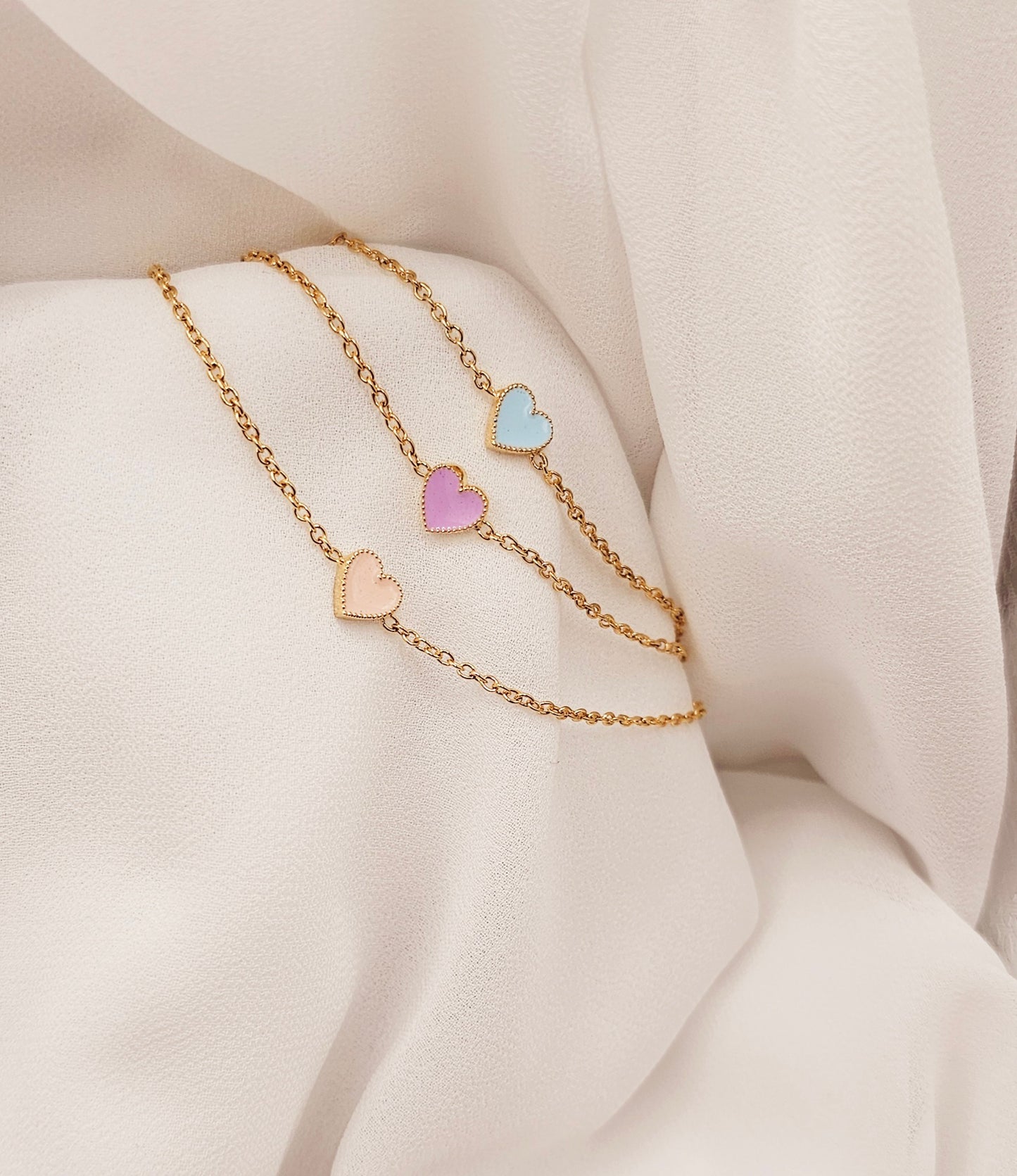 Mini Soft Lilac Heart Bracelet
