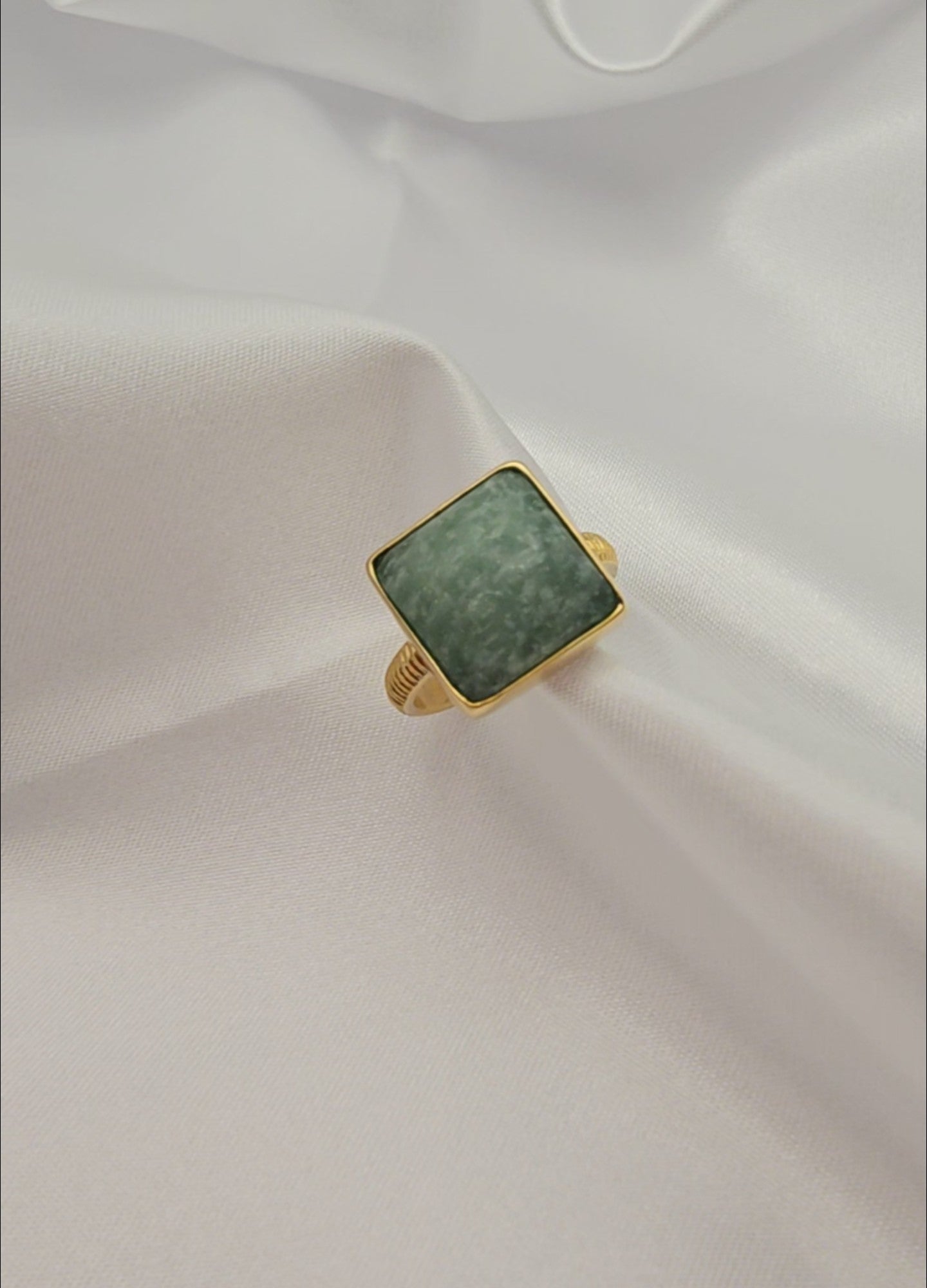 Square Cushion Jade Ring